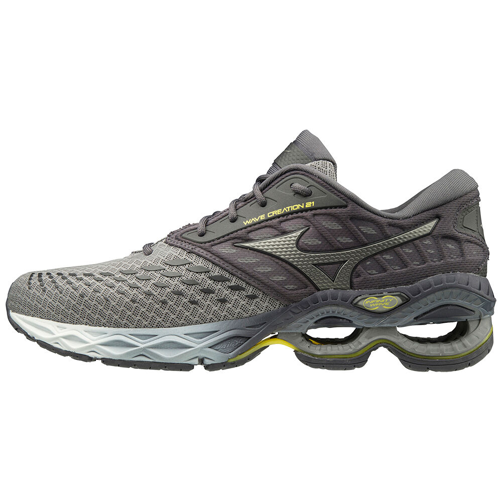 Mens Mizuno Wave Creation 21 Running Shoes Grey/Silver Philippines (MAIOKW359)